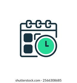 Deadline Reminder Two Tone Color Icon. linear style sign for mobile concept and web design. Outline vector icon.