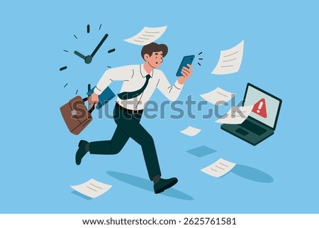 Deadline Rush and Work Stress Illustration