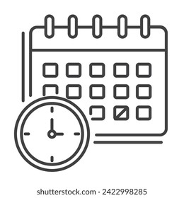 Deadline Schedule Calender Vector Illustration icon Design