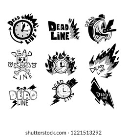 Deadline set, punctuality, time management, productivity, efficiency, business concept vector Illustration on a white background