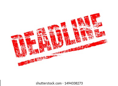 Deadline stamp. Approaching seal overdue stamp icon. Deadline red badge.