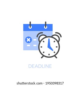 Deadline symbol with an alarm clock and a calendar. Easy to use for your website or presentation.