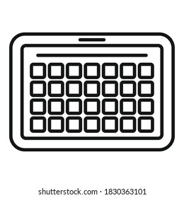 Deadline tablet icon. Outline deadline tablet vector icon for web design isolated on white background