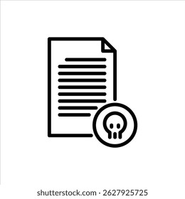 deadline task outline icon. deadline black line illustration.