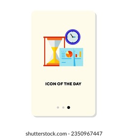Deadline and time flat icon. Pressure, timing, clock isolated. Time management concept. Vector illustration symbol elements for web design