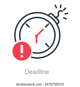 Concepto de icono de fecha límite y hora