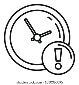 Deadline time icon. Outline deadline time vector icon for web design isolated on white background