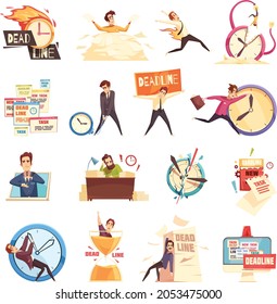 deadline time limit icons set