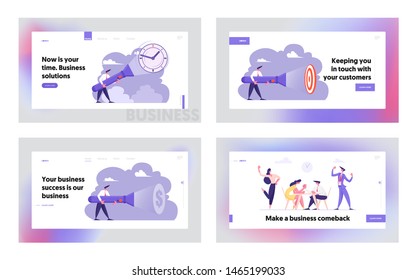 Deadline, Time, Searching Idea, Schedule Business Arm Wrestling Website Landing Page Set, Uncovering Hidden Items, Businesspeople Fighting on Hands Web Page. Cartoon Flat Vector Illustration, Banner