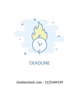 Deadline trendy icon. Simple line, colored illustration. Deadline symbol flat design from Startup set. Can be used for UI/UX