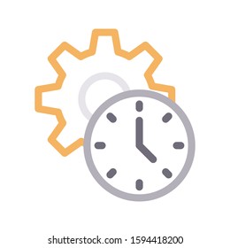 deadline vector color line icon 