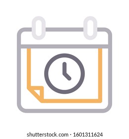 deadline vector color line icon 