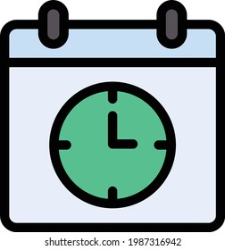 deadline vector color line icon