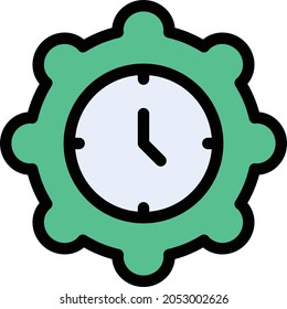 deadline vector colour line icon