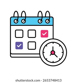 Deadline Vector Filled outline illustration style icon. EPS 10 file