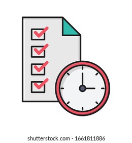 deadline vector flat color icon 