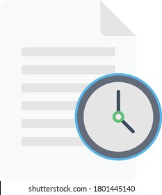 deadline vector flat color icon 