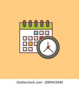 icono de color plano vectorial de fecha límite