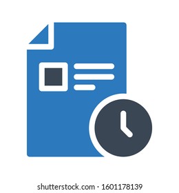 deadline vector glyph color icon 