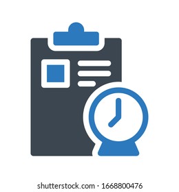 deadline vector glyph color icon 