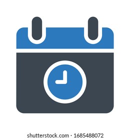 deadline vector glyph color icon 
