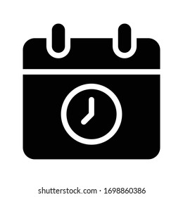 deadline vector glyph flat icon 
