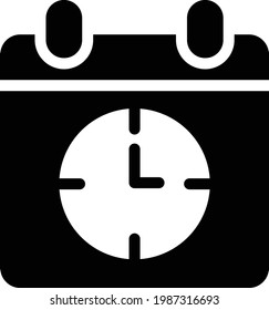 icono plano de glifo vectorial de fecha límite