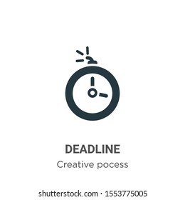 Deadline vector icon on white background. Flat vector deadline icon symbol sign from modern creative pocess collection for mobile concept and web apps design.
