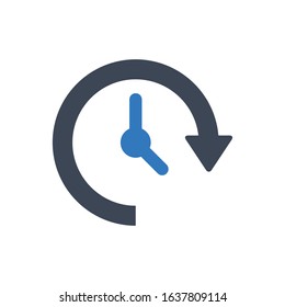 Deadline vector icon on white background.