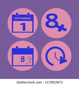 deadline vector icons set. with update time, march calendar and first september calendar in set