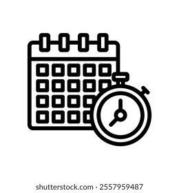 deadline Vector Lineal Icon on white background.