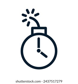 Deadline. Vector linear icon isolated on white background.