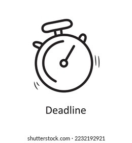 Deadline vector outline Icon Design illustration. Business Symbol on White background EPS 10 File