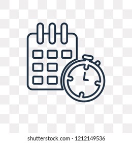 Deadline vector outline icon isolated on transparent background, high quality linear Deadline transparency concept can be used web and mobile