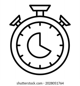 Deadline Vector Outline Icon Isolated On White Background
