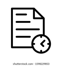 deadline vector thin line icon 