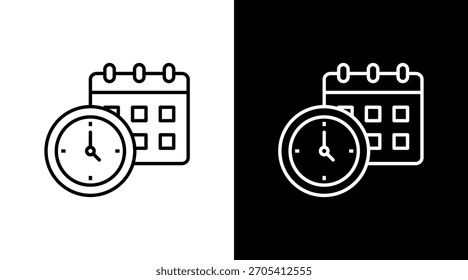 Deadline White Icon Set Design