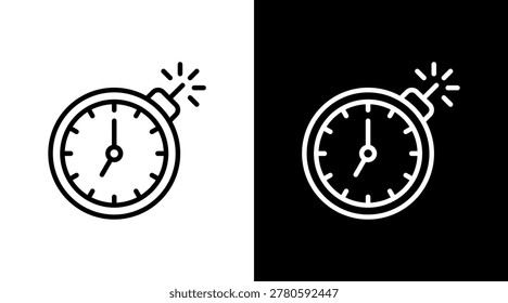Deadline White Icon Set Design
