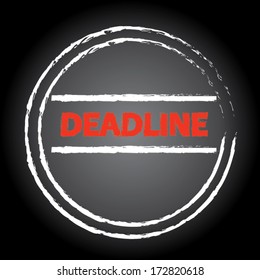  deadline words chalkboard background concept. vector illustration