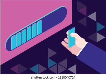 Deadline, work in progress concept. isometric design vector illustration