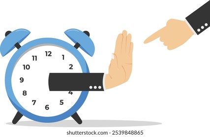 Deadline work schedule application rejected. Vector illustration in flat style.

