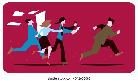 Deadline work stress in office. Labor day, depression at work.
