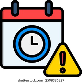 Deadlines Icon Lineal Color Vector Illustration