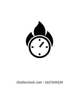 Deadlines icon symbol in black flat shape design isolated on white background