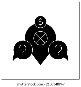 Deadlock glyph icon. Inaction or neutralization state. Lack of compromise on both sides. Negotiation concept. Filled flat sign. Isolated silhouette vector illustration