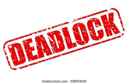 DEADLOCK red stamp text on white