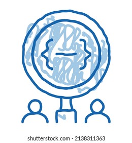 deadlock research sketch icon vector. Hand drawn blue doodle line art deadlock research sign. isolated symbol illustration