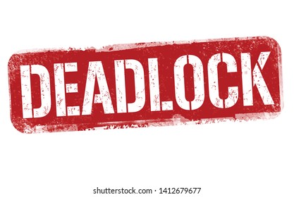 Deadlock sign or stamp on white background, vector illustration