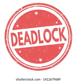 Deadlock sign or stamp on white background, vector illustration