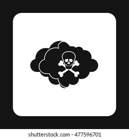 Deadly air icon in simple style isolated on white background. Danger symbol